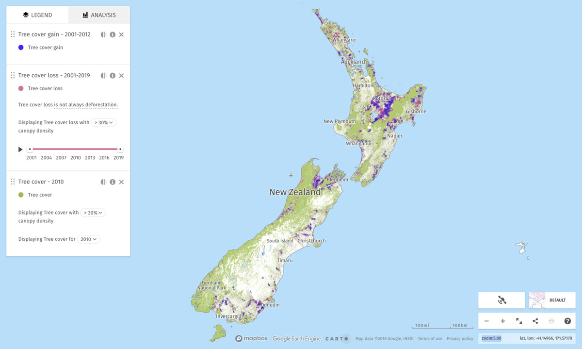 Forest Coverage in New Zealand