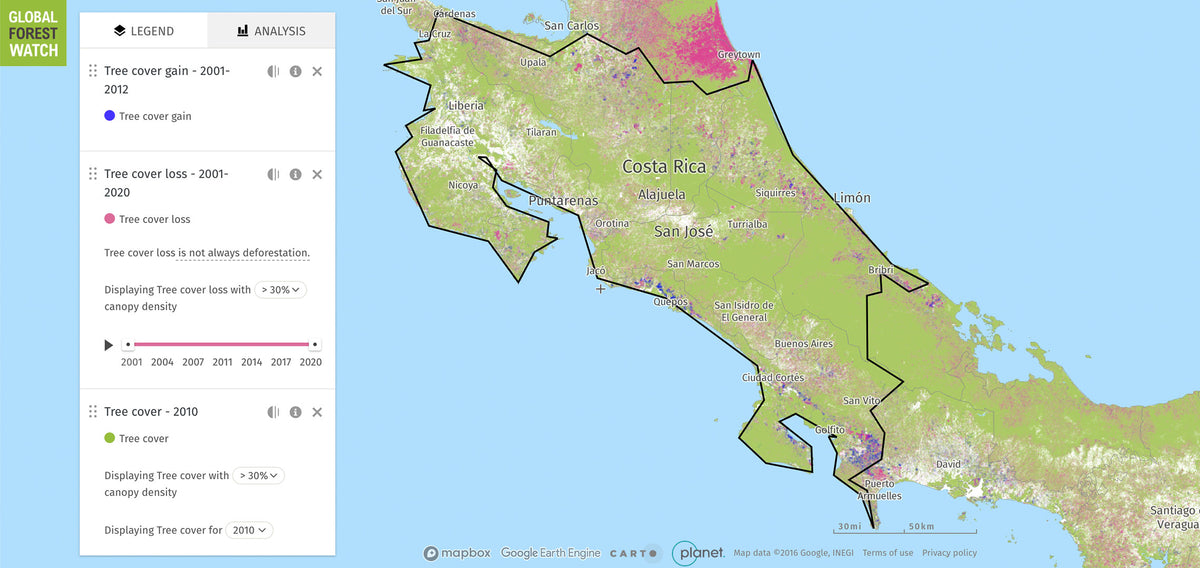 Forest Coverage in Costa Rica