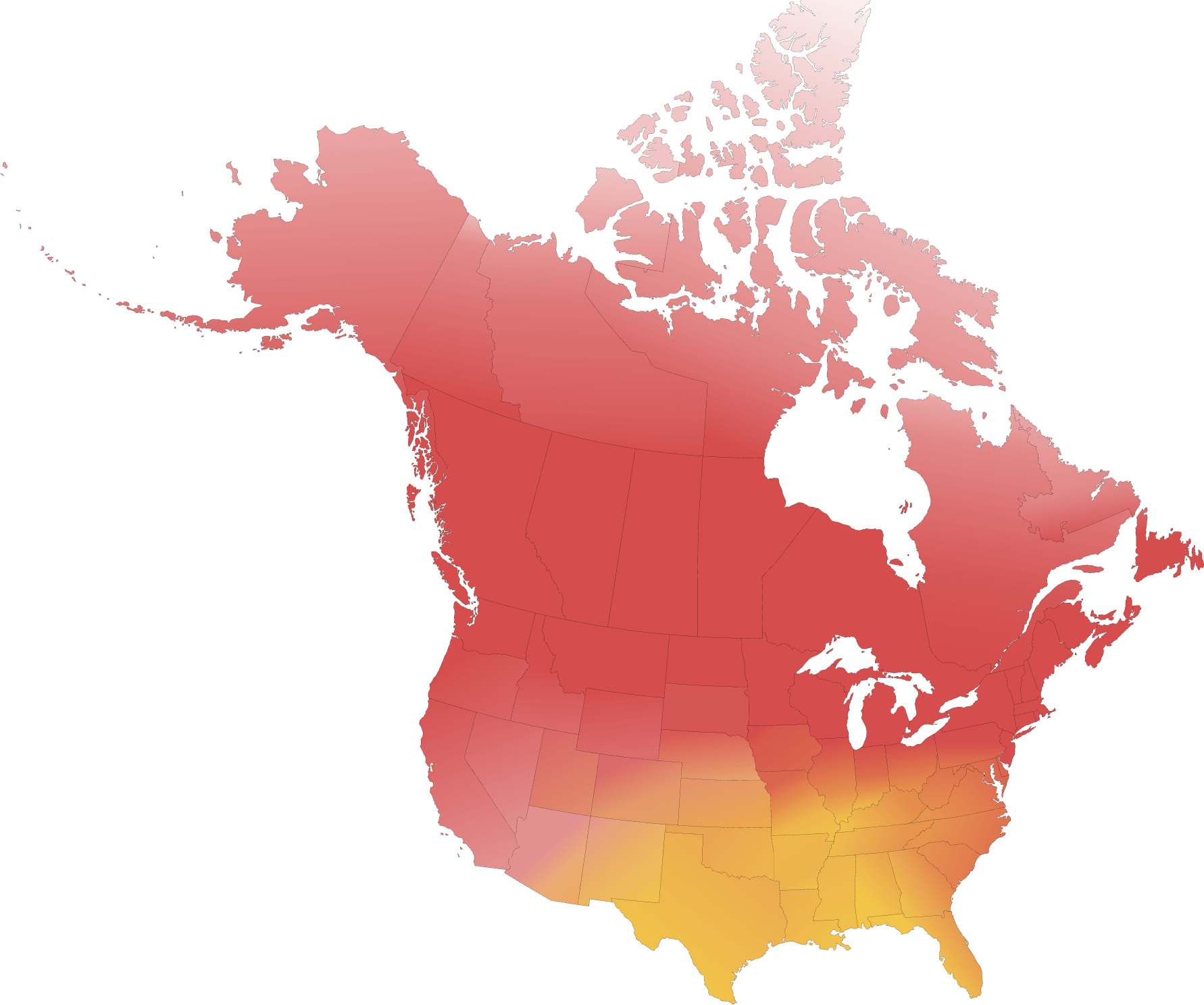 Map of Canada & the US